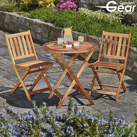 Garden Gear Acacia Hardwood Bistro Set 1 Garden Gear Acacia Hardwood Bistro Set